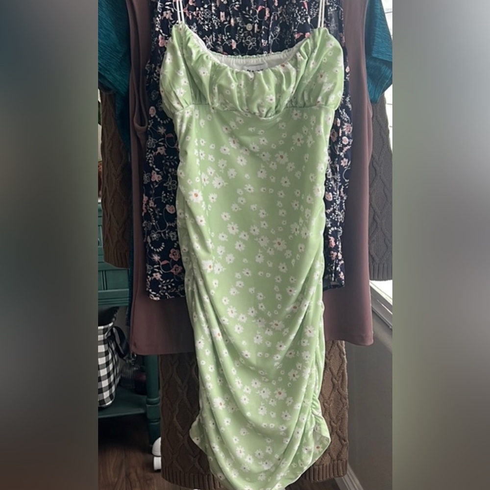 Princess Polly Green Spaghetti Strap Mini Slip Dress perfect for any occasion.